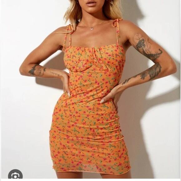 Motel Holina Mini Dress In Summer Sun, size XS - Picture 9 of 10